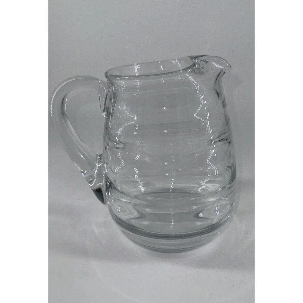 Pitcher Glass Bee Hive Ribbed Heavy Clear 7.5
